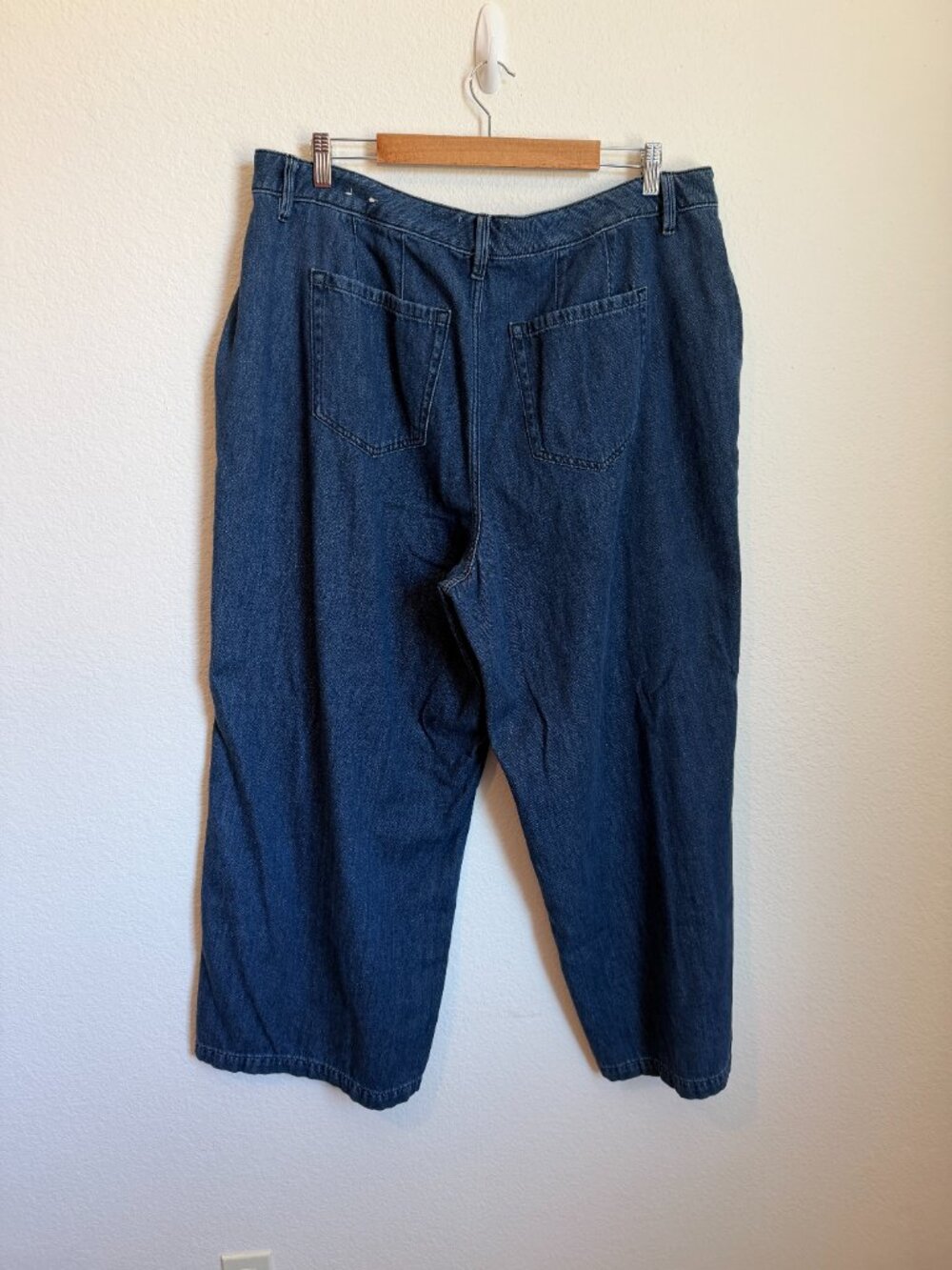 Lane Bryant Wide Leg Trouser Jean Size 20 100% Cotton Lightweight Denim - Picture 6 of 10